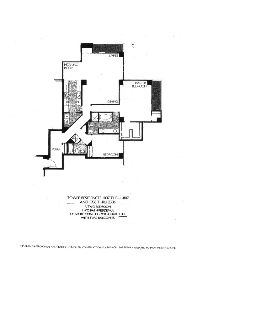 Meridian Floor Plan 1007 thru 1807 & 1906 thru 2306