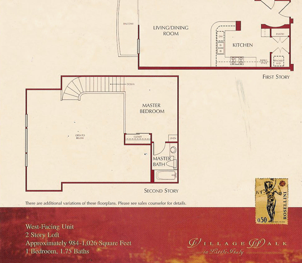 Village Walk Floor Plan 1BR2